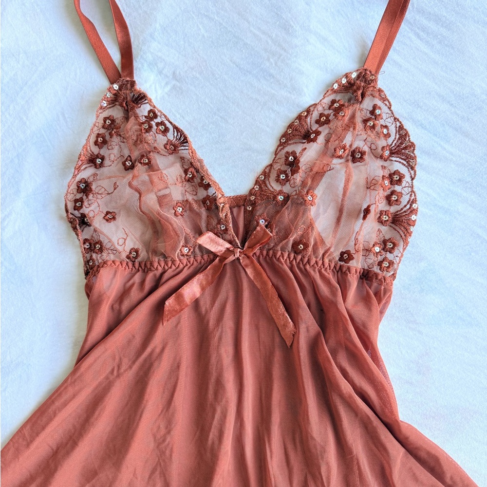 Burnt orange babydoll lingerie